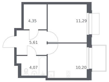 Планировки однокомнатные в ЖК «Новое Внуково»