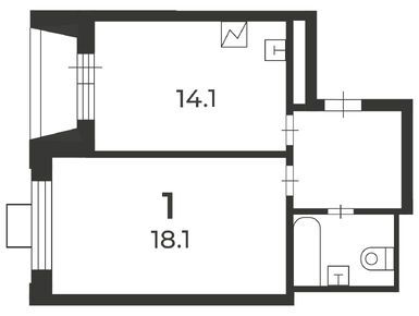 Планировки однокомнатные в Жилой дом «Милашенкова ул., д. 6»