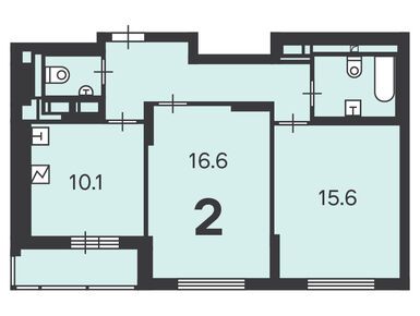 2-комнатная 57.10 кв.м, Жилой дом «Краснодонская ул., д. 50», 15 222 860 руб.
