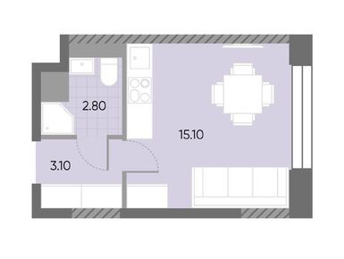 Планировки студии в ЖК «ВЕЙВ»