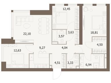 Планировки четырехкомнатные в ЖК Five Towers (Файв Тауерс)