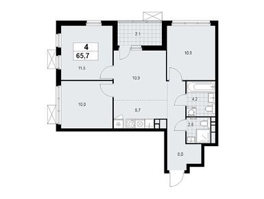 Планировки четырехкомнатные в Жилой район «Скандинавия»