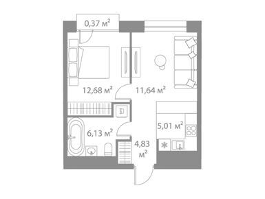 Планировки двухкомнатные в Жилой квартал LIFE Варшавская