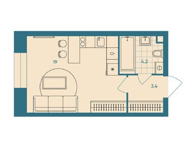 Планировки студии в ЖК «ЭРА»