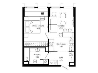 1-комнатная 41.40 кв.м, ЖК MOD (Мод), 26 338 680 руб.