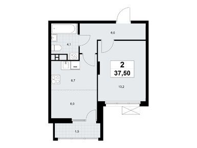 Планировки двухкомнатные в ЖК «Бунинские кварталы»