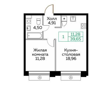 1-комнатная 38.00 кв.м, ЖК «КИТ», 13 794 684 руб.