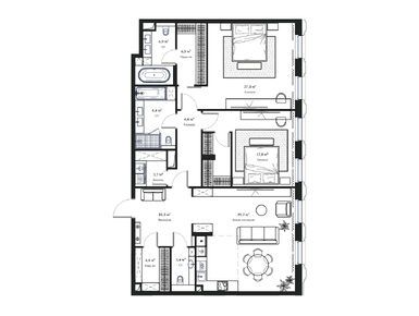 Планировки трехкомнатные в ЖК «Дом Франка»