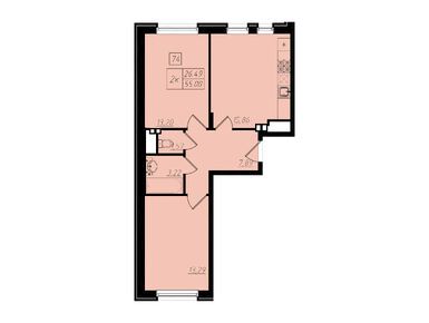 Планировки двухкомнатные в ЖК «Бристоль»