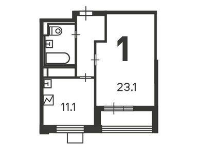 Планировки однокомнатные в Жилой дом «Ташкентская ул., д. 29, к. 1»