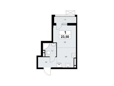 Студия 23.50 кв.м, Жилой район «Родные кварталы», 8 353 545 руб.