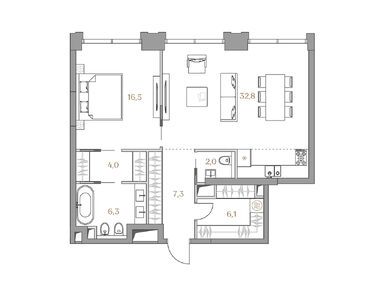 1-комнатная 75.00 кв.м, ЖК Luzhniki Collection (Коллекция Лужники), 117 619 000 руб.