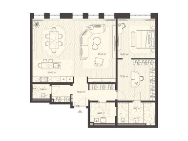 1-комнатная 122.90 кв.м, Клубный дом Nicole (Николь), 331 830 000 руб.