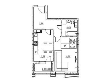 Планировки однокомнатные в ЖК BRUNO (Бруно)
