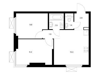 Планировки двухкомнатные в Второй Нагатинский