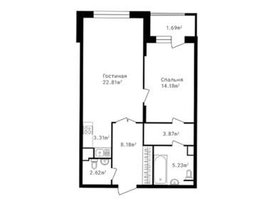 Планировки двухкомнатные в Клубный дом «Точка отсчета»