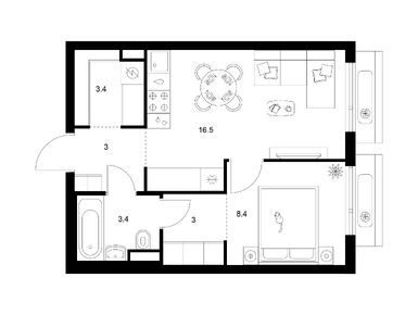 Планировки однокомнатные в Амурский парк