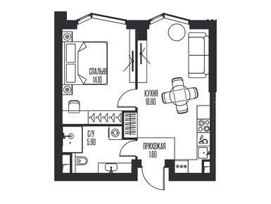 1-комнатная 40.40 кв.м, ЖК Ice Towers (Айс Тауэрс), 34 065 393 руб.