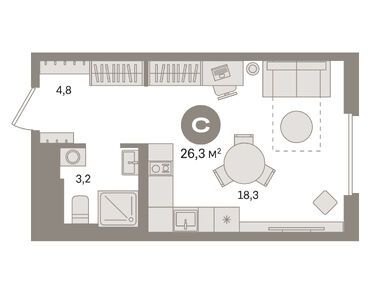 Студия 26.30 кв.м, ЖК «Квартал Герцена», 12 600 000 руб.