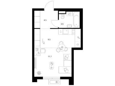 Студия 29.20 кв.м, Ярославский, 9 557 160 руб.
