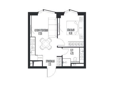Планировки однокомнатные в ЖК Ice Towers (Айс Тауэрс)