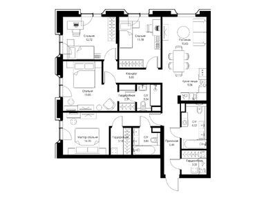 Планировки четырехкомнатные в ЖК МИRA (МИРА)