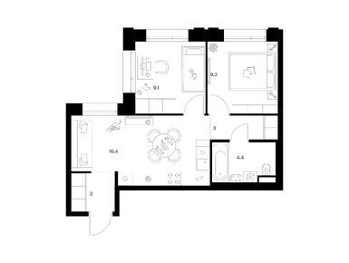 Планировки двухкомнатные в Москворечье