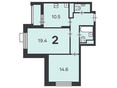2-комнатная 58.80 кв.м, Жилой дом «Загорьевская ул., д. 8», 21 149 133 руб.