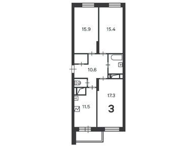 3-комнатная 78.10 кв.м, Жилой дом «5-я Парковая ул., д. 62Б», 22 844 250 руб.