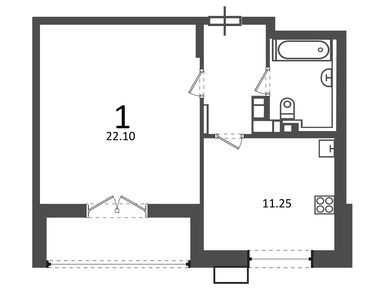 Планировки однокомнатные в Жилой дом «Дмитровское ш., д. 55А»