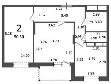 2-комнатная 50.30 кв.м, Жилой дом «Генерала Пилипенко ул., д.1, к. 2», 8 178 780 руб.