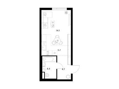 Планировки студии в Руставели 14