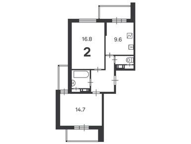 2-комнатная 52.90 кв.м, Жилой дом «Долгопрудная ал., д. 14, к. 1», 15 772 450 руб.