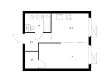 Планировки однокомнатные в Сигнальный 16