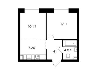 1-комнатная 38.70 кв.м, Квартал Foriver (Форивер), 29 050 000 руб.
