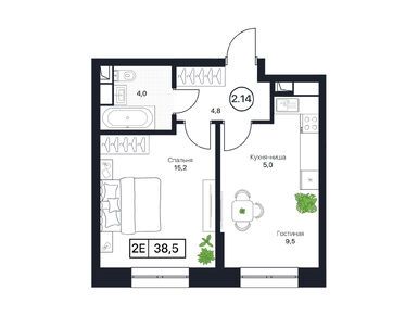 Планировки двухкомнатные в ЖК «Пушкино Град»