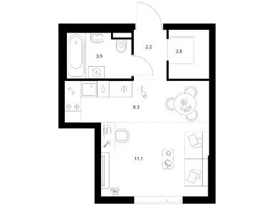 Студия 28.70 кв.м, Саларьево парк, 12 122 880 руб.