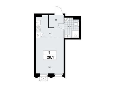 Студия 28.10 кв.м, ЖК «Деснаречье», 10 612 527 руб.