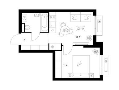 Планировки однокомнатные в Середневский лес