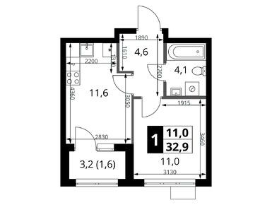 Планировки однокомнатные в ЖК «1-й Ясеневский» (Первый Ясеневский)