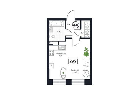 Планировки студии в ЖК «Пушкино Град»