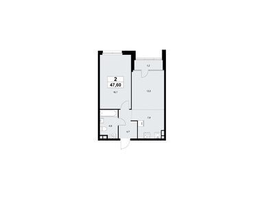 Планировки двухкомнатные в ЖК «Дом на Зорге»