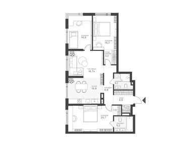 Планировки четырехкомнатные в Клубный квартал «Крылатская 33»