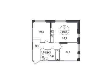 Планировки двухкомнатные в Город-парк «Первый Московский»
