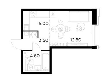 1-комнатная 25.90 кв.м, ЖК «Яркий квартал Injoy» (Инджой), 17 416 800 руб.