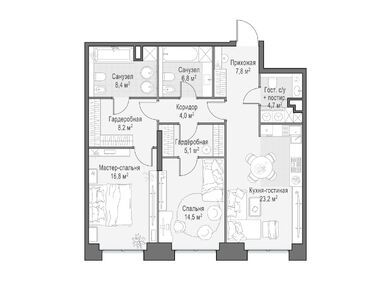 Планировки двухкомнатные в Квартал Life Time