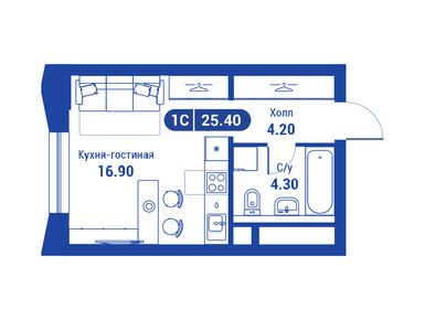 Планировки однокомнатные в ЖК iLove (айЛав)