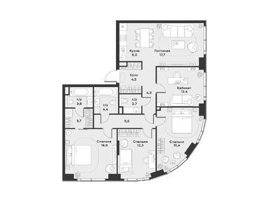 Планировки четырехкомнатные в Жилой район ÁLIA (АЛИА)