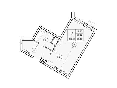 Студия 32.40 кв.м, ЖК «Экоград Новый Катуар», 5 579 280 руб.