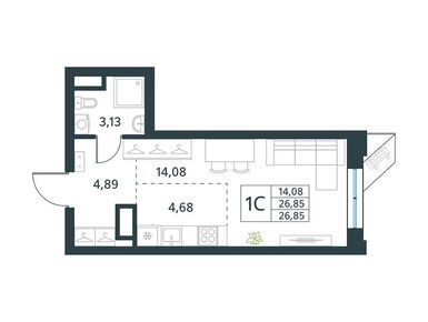 Планировки студии в ЖК «Первый Рязанский»